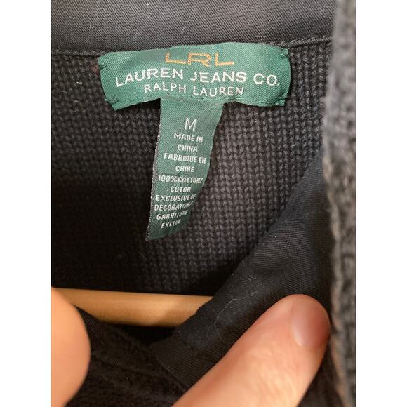 LAUREN RALPH LAUREN dark blue sweater gold buttons and trim sz M military style - Picture 3 of 9